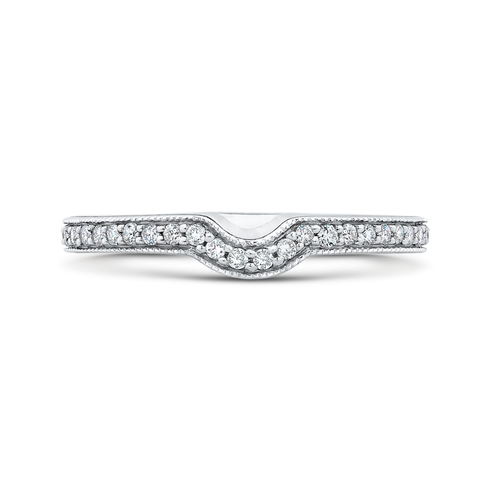 CA0230BQ-37W-1.50 Bridal Jewelry Carizza White Gold Round Diamond Wedding Bands