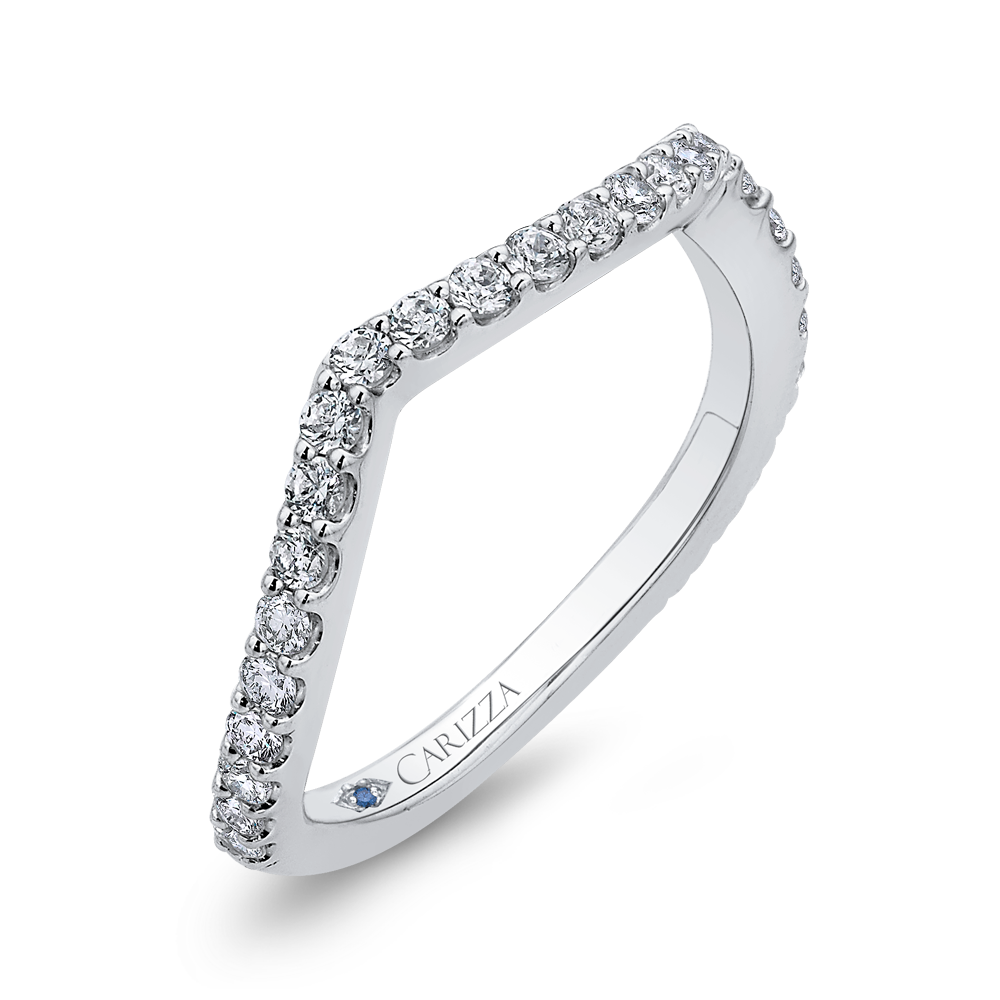 14K White Gold Round Diamond Wedding Band