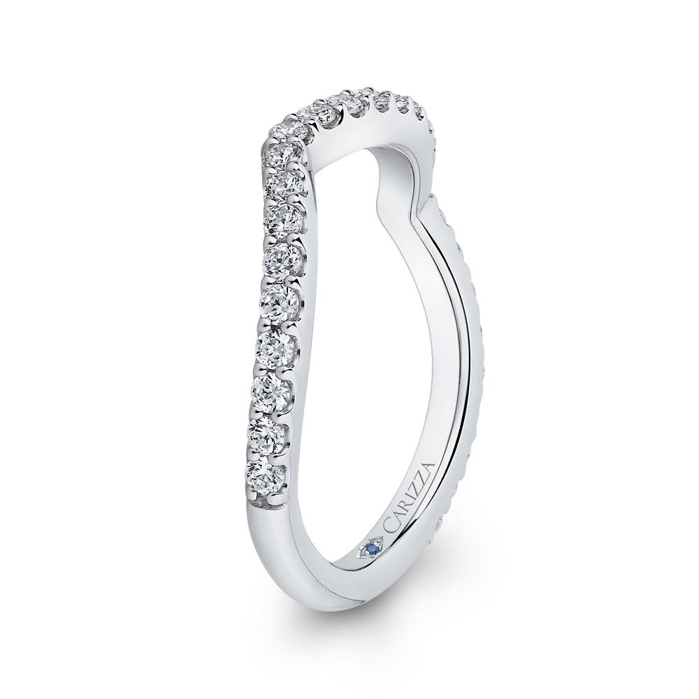 14K White Gold Round Diamond Wedding Band