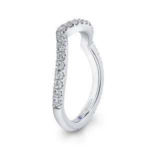 14K White Gold Round Diamond Wedding Band