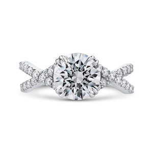 CA0231EQ-37W-2.00 Bridal Jewelry Carizza White Gold Round Diamond Engagement Rings