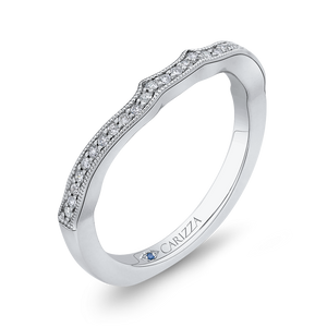 14K White Gold Round Diamond Half Eternity Wedding Band