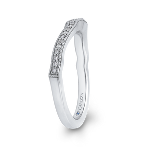 14K White Gold Round Diamond Half Eternity Wedding Band