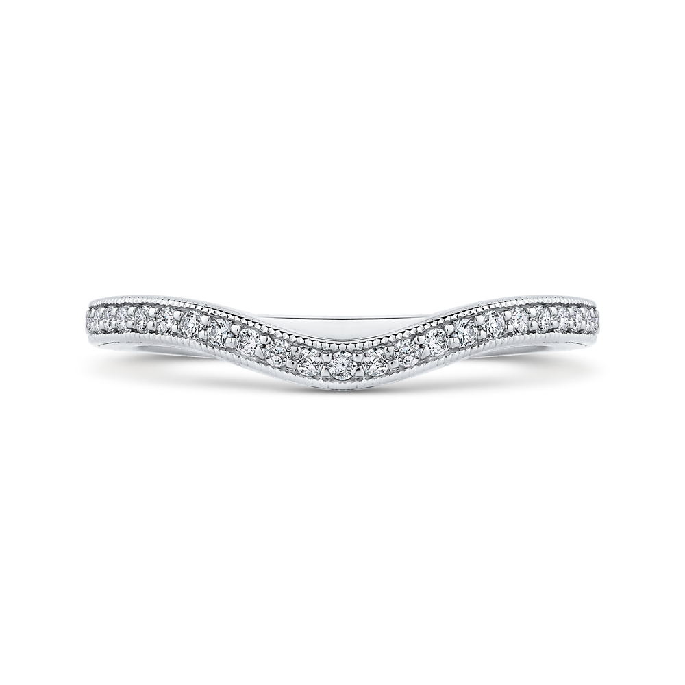 CA0237B-37W-1.00 Bridal Jewelry Carizza White Gold Round Diamond Wedding Bands