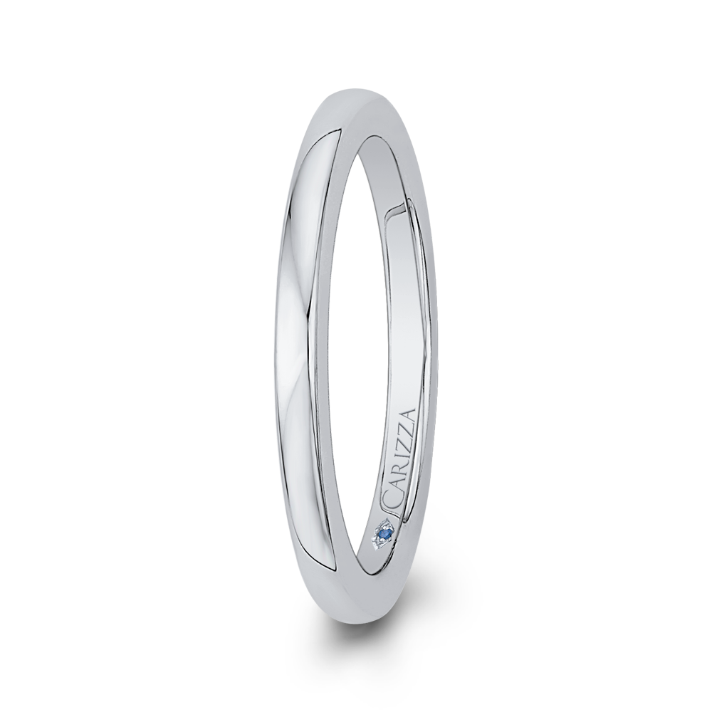 14K White Gold Plain Wedding Band