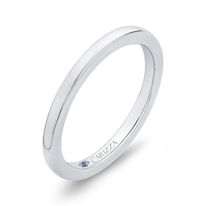 14K White Gold Plain Wedding Band