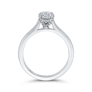 14K White Gold Round Diamond Classic Engagement Ring (Semi Mount)