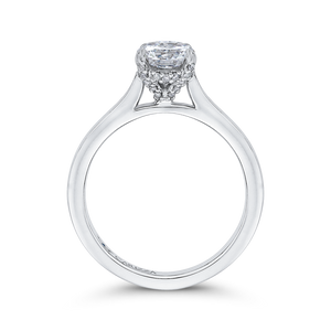 14K White Gold Round Diamond Classic Engagement Ring (Semi Mount)