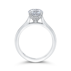 14K White Gold Round Diamond Classic Engagement Ring (Semi Mount)