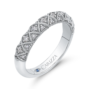 Round Diamond Half Eternity Wedding Band In 14K White Gold