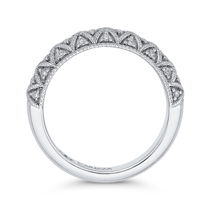 Round Diamond Half Eternity Wedding Band In 14K White Gold