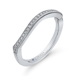 14K White Gold Round Diamond Half Eternity Wedding Band