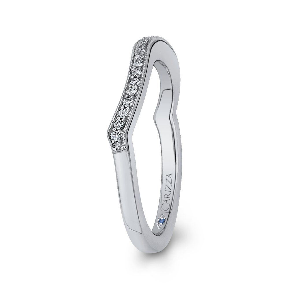 14K White Gold Round Diamond Half Eternity Wedding Band