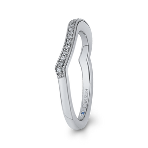 14K White Gold Round Diamond Half Eternity Wedding Band