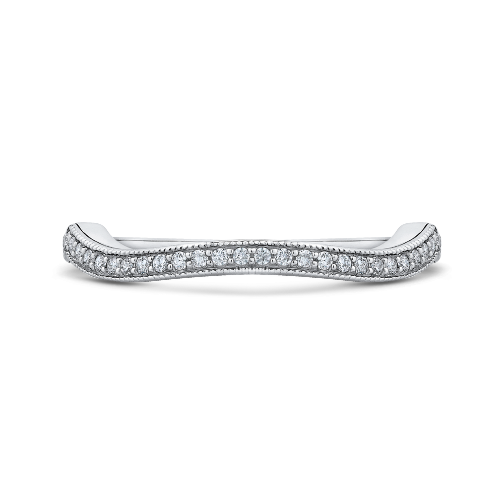 CA0242BH-37W-1.00 Bridal Jewelry Carizza White Gold Round Diamond Wedding Bands