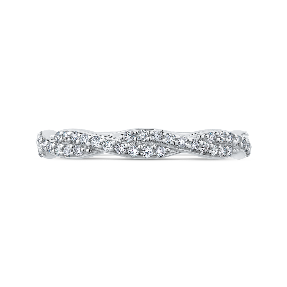 CA0246BQ-37W-1.00 Bridal Jewelry Carizza White Gold Round Diamond Wedding Bands