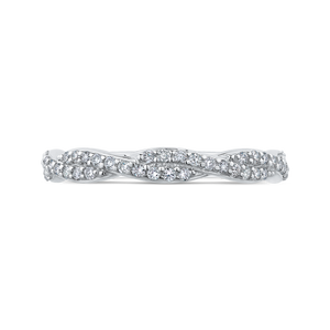 CA0246BQ-37W-1.00 Bridal Jewelry Carizza White Gold Round Diamond Wedding Bands