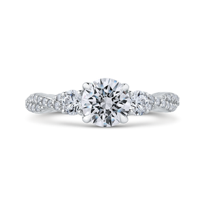 CA0246EQ-37W-1.00 Bridal Jewelry Carizza White Gold Round Diamond Engagement Rings