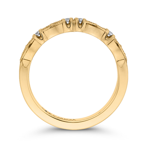 14K Yellow Gold Round Diamond Wedding Band