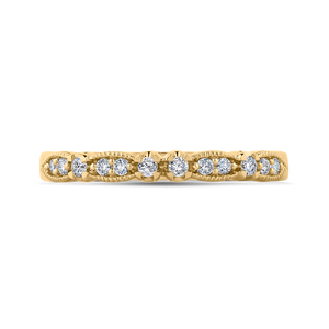 CA0247BH-37-1.00 Bridal Jewelry Carizza Yellow Gold Round Diamond Wedding Bands