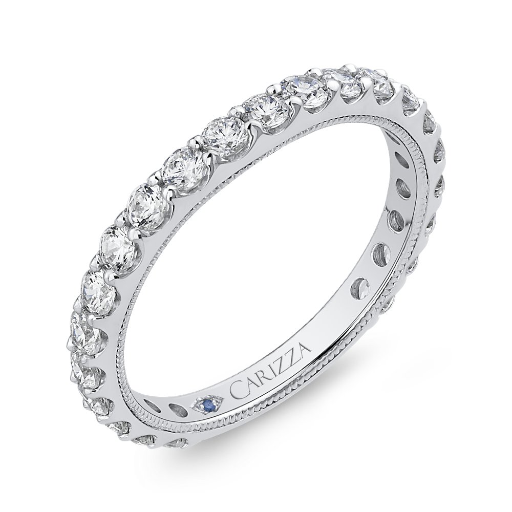 14K White Gold Round Diamond Wedding Band