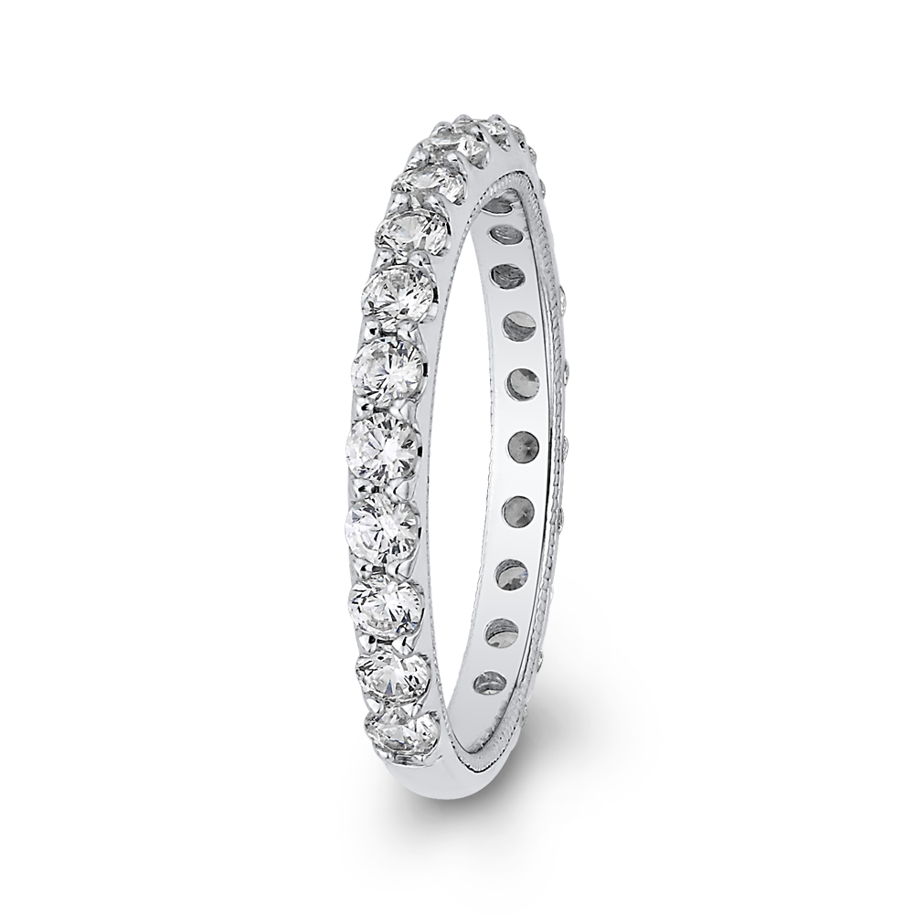 14K White Gold Round Diamond Wedding Band