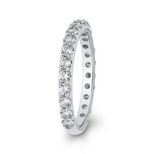 14K White Gold Round Diamond Wedding Band