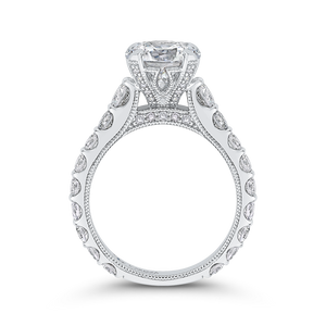 Round Diamond Engagement Ring In 14K White Gold (Semi Mount)