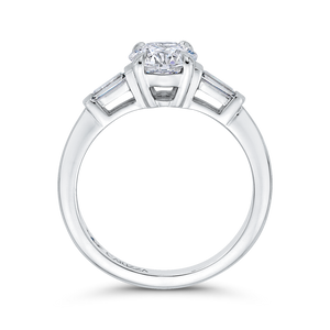 14K White Gold Round Diamond Classic Engagement Ring (Semi Mount)