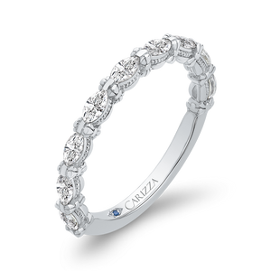 14K White Gold Marquise Diamond Wedding Band