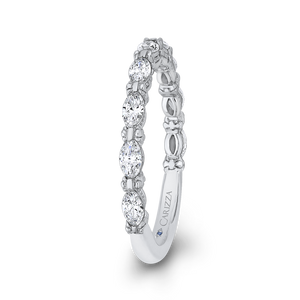 14K White Gold Marquise Diamond Wedding Band