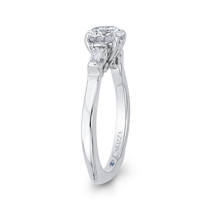 14K White Gold Round Diamond Engagement Ring (Semi Mount)