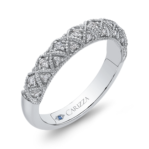 Round Diamond Half Eternity Wedding Band In 14K White Gold