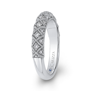 Round Diamond Half Eternity Wedding Band In 14K White Gold