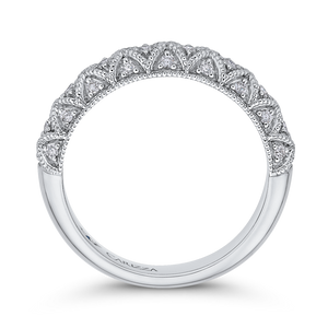 Round Diamond Half Eternity Wedding Band In 14K White Gold