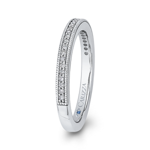 14K White Gold Round Diamond Half Eternity Wedding Band