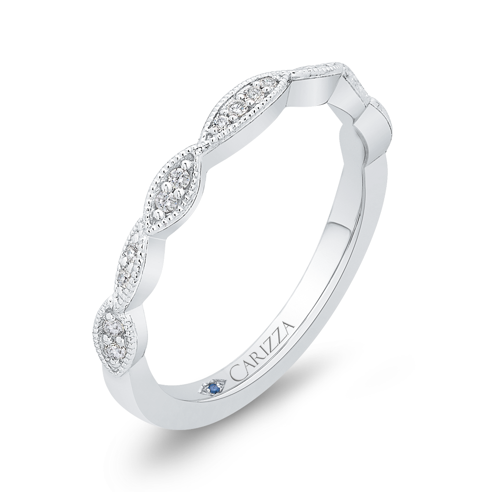 14K White Gold Round Diamond Infinity Wedding Band