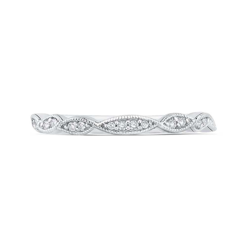 CA0259BH-37W-1.00 Bridal Jewelry Carizza White Gold Round Diamond Wedding Bands