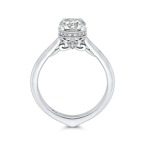 Round Diamond Engagement Ring In 14K White Gold (Semi Mount)