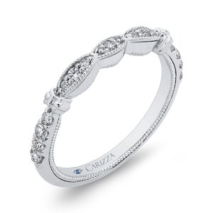 14K White Gold Round Diamond Half Eternity Wedding Band