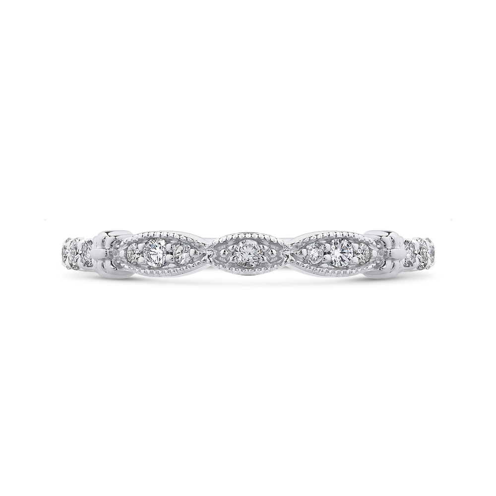 CA0263BH-37W-1.00 Bridal Jewelry Carizza White Gold Round Diamond Wedding Bands