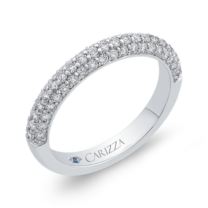 14K White Gold Round Diamond Half Eternity Wedding Band