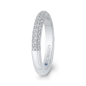 14K White Gold Round Diamond Half Eternity Wedding Band