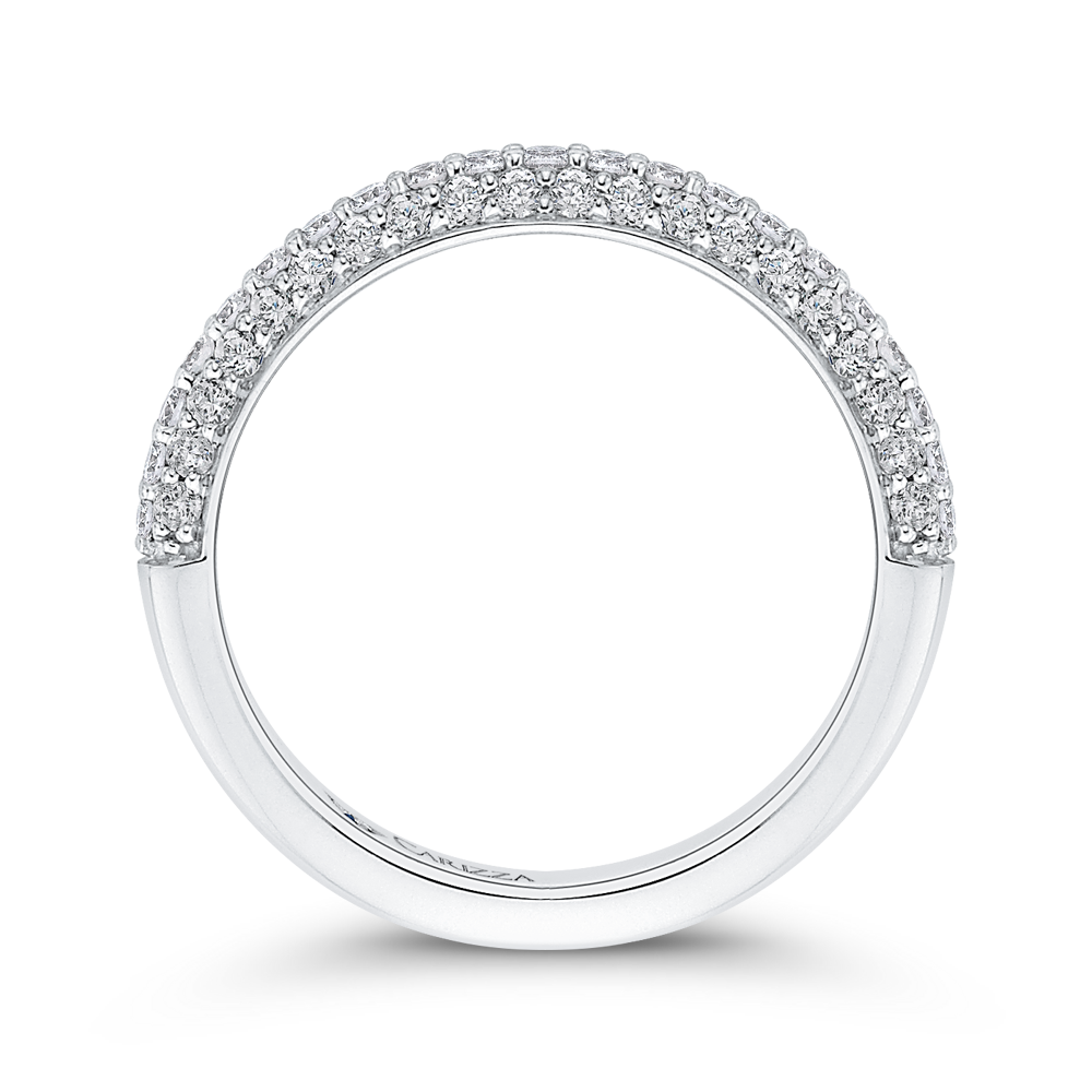 14K White Gold Round Diamond Half Eternity Wedding Band