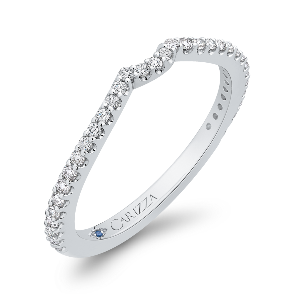 14K White Gold Round Diamond Wedding Band