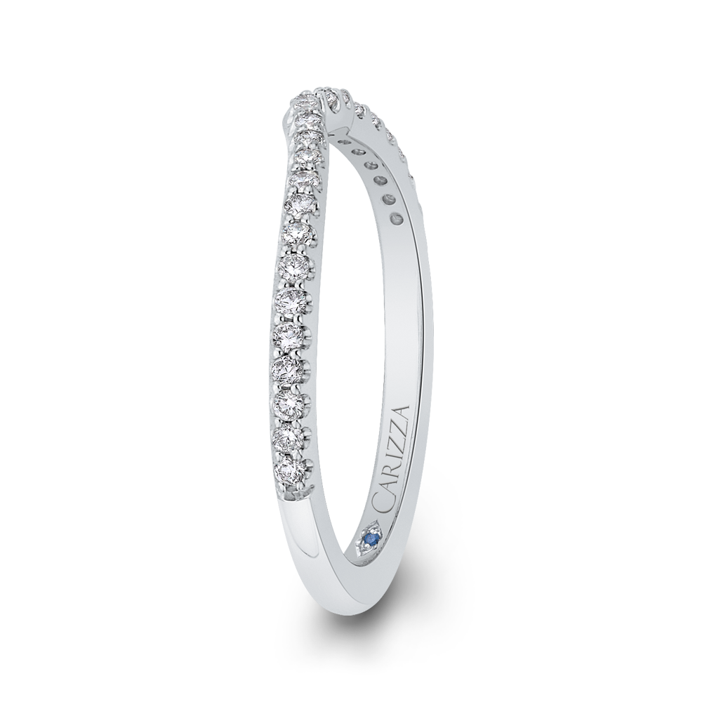 14K White Gold Round Diamond Wedding Band