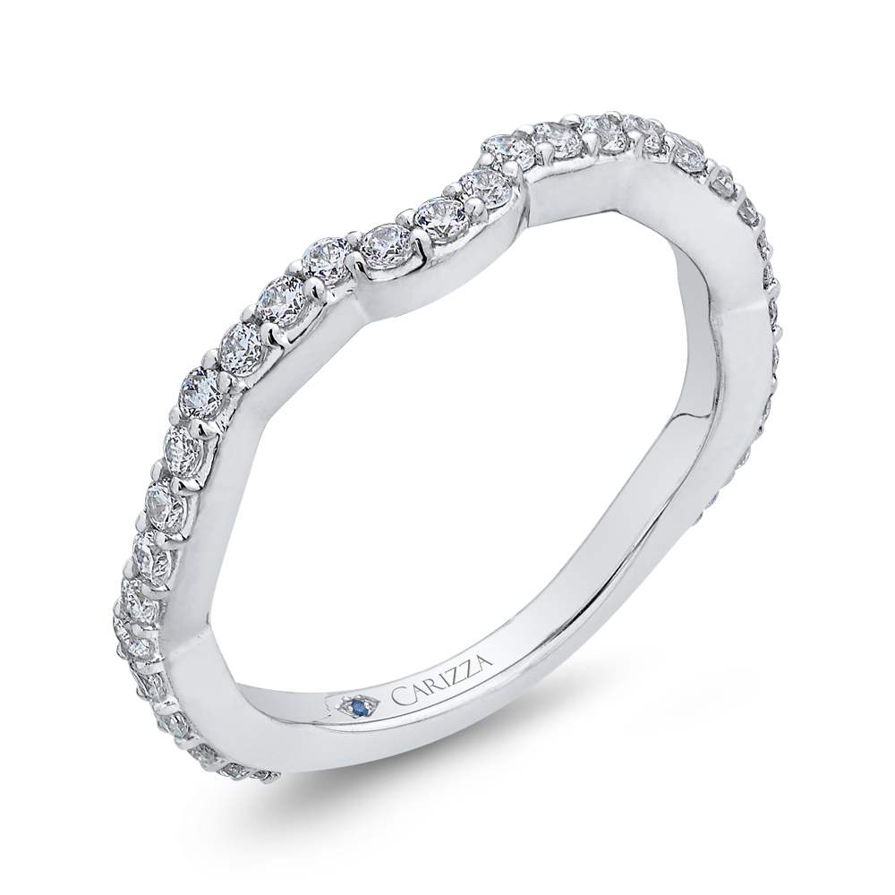 14K White Gold Round Diamond Wedding Band