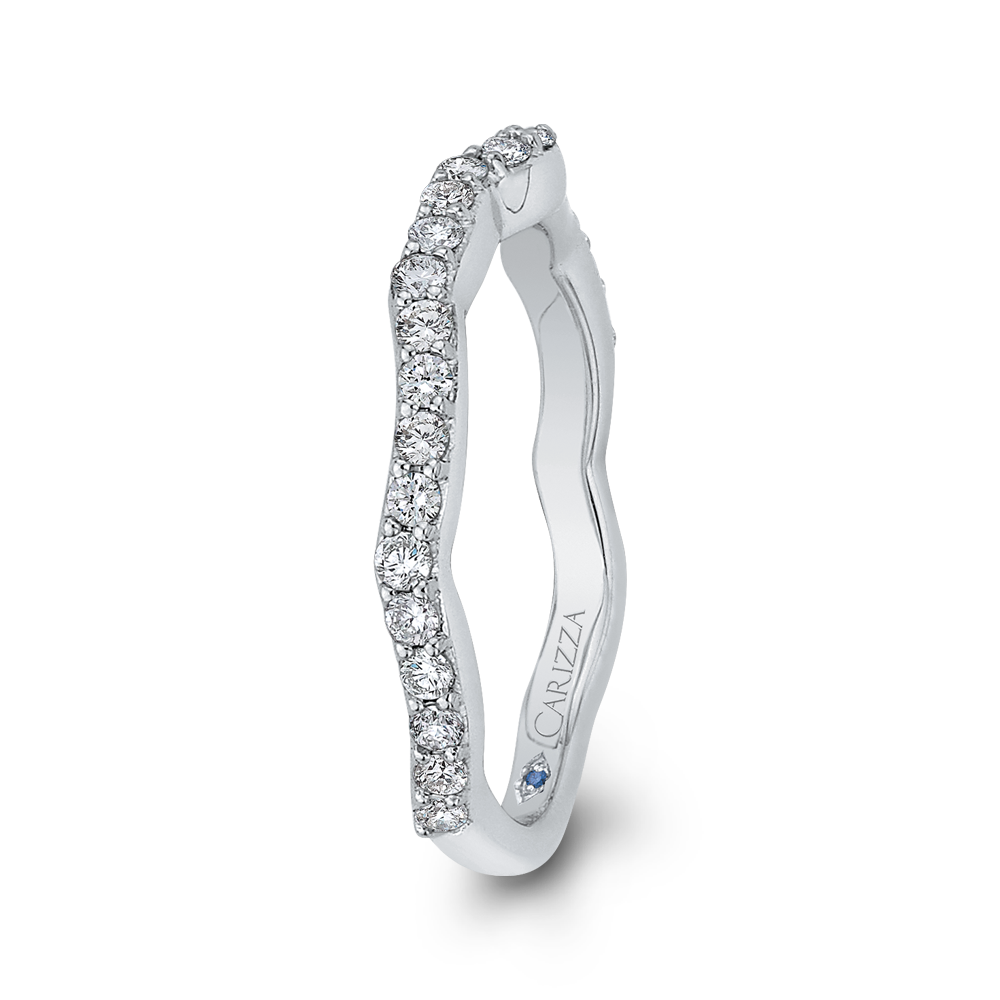 14K White Gold Round Diamond Wedding Band