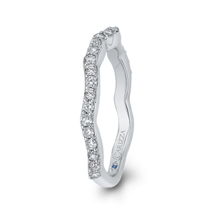 14K White Gold Round Diamond Wedding Band