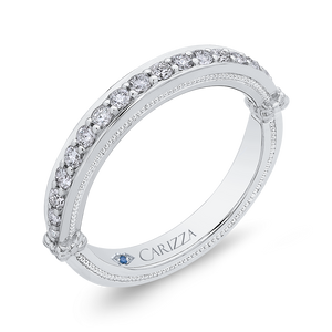 14K White Gold Round Diamond Half Eternity Wedding Band